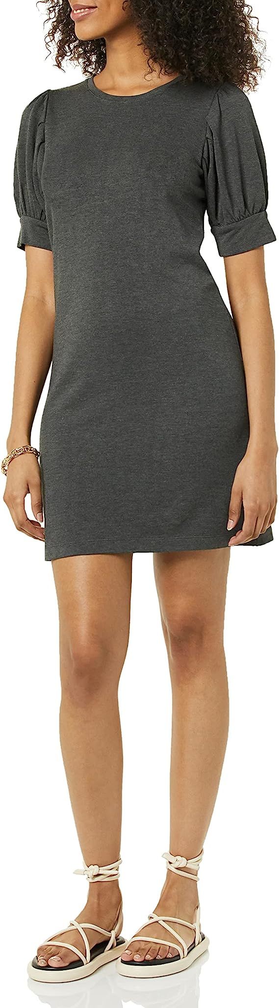 Daily Ritual Women's Supersoft Terry Relaxed-Fit Short-Sleeve Puff-Sleeve Dress | Amazon (US)