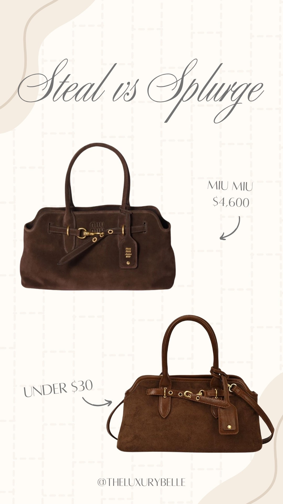 Steal VS Splurge—suede handbag!

#LTKgrwm #LTKootd #LTKSeasonal
