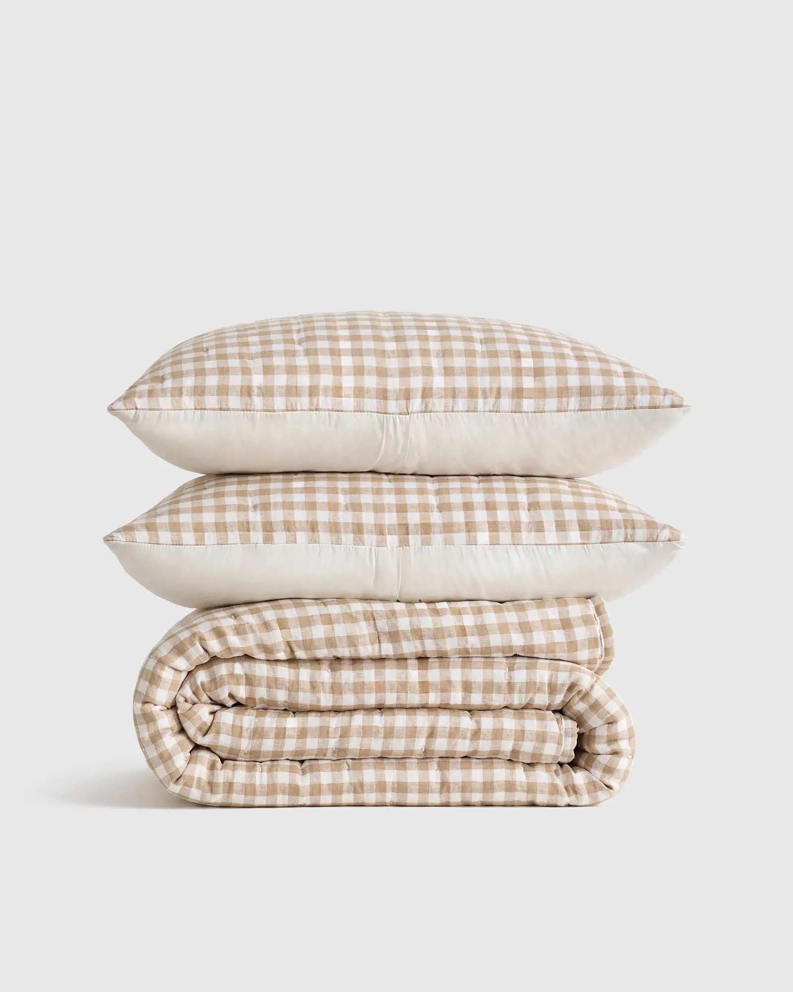European Linen Patterned Quilt Set | Quince