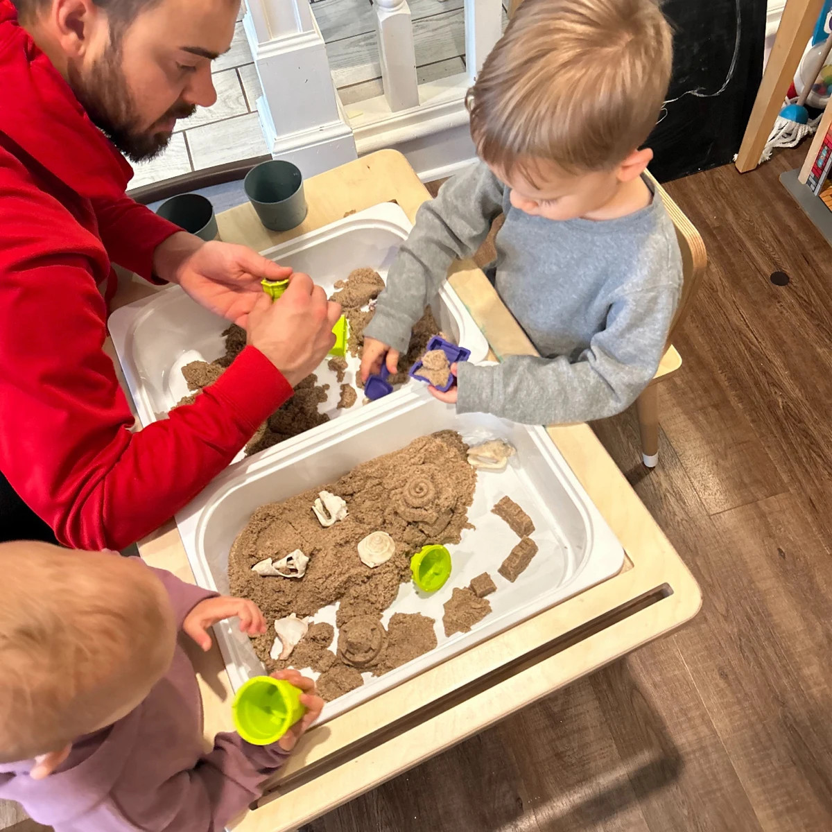Montessori Sensory Table & Chair Set | Wooden Activity Center | Chalkboard Whiteboard | 100% Birc... | Etsy (US)