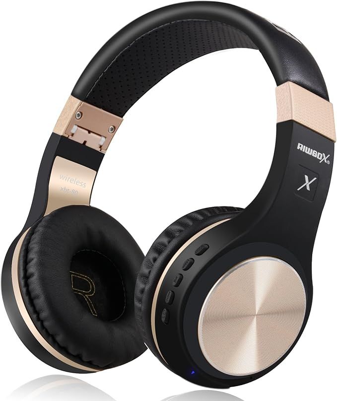 Bluetooth Headphones, Riwbox XBT-80 Folding Stereo Wireless Bluetooth Headphones Over Ear with Mi... | Amazon (US)