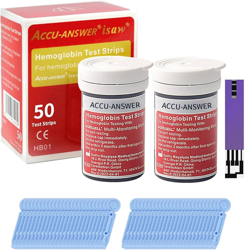 Accu-Answer Hemoglobin Test Stirps (The Meter is not Included) - 50 Test Strips Total (2 * 25 Tes... | Amazon (US)