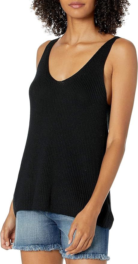 The Drop Women's Claire Double V-Neck Textured Rib Sweater Tank | Amazon (US)
