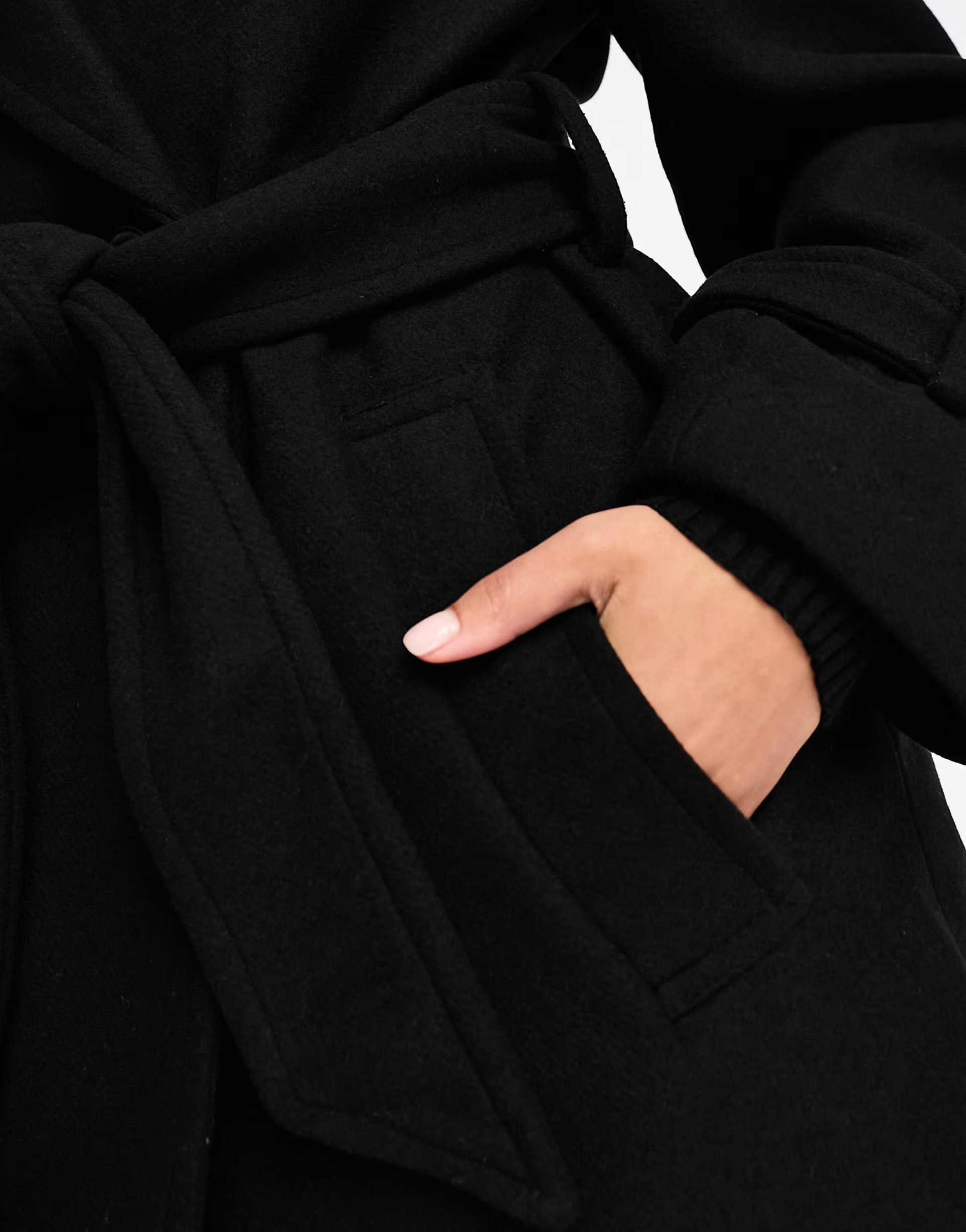 Bershka wool trench coat in black | ASOS (Global)