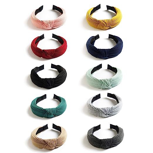 Kisslife 10 Pack Wide Headbands Knot Turban Headband Hair Band Elastic Plain Fashion Hair Accesso... | Amazon (US)