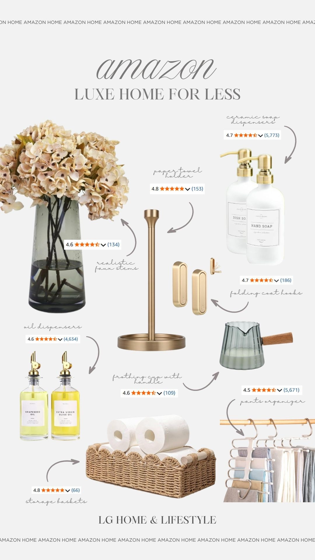 Amazon - luxe home for less

#home #homedecor #luxeforless #luxehome #homeessentials #fauxstems #wallhooks #oildispensers #luxestorage #luxekitchen #looksforless 

#LTKHome