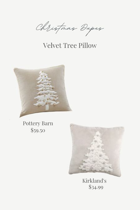 This Christmas tree pillow from Kirklands is one of my favorites and it’s a great dupe for the Pottery Barn one from this year’s collection. Plus it’s so soft and great for snuggling in cold weather 🤍

#christmaspillow #holidaypillow #neutralchristmasdecor #neutralchristmas #neutralhome #neutralhomedecor #homedecoronabudget #budgethomedecor #moderncottage #rustichome #vintagedecor #potterybarndupe 

#LTKHoliday #LTKhome #LTKSeasonal