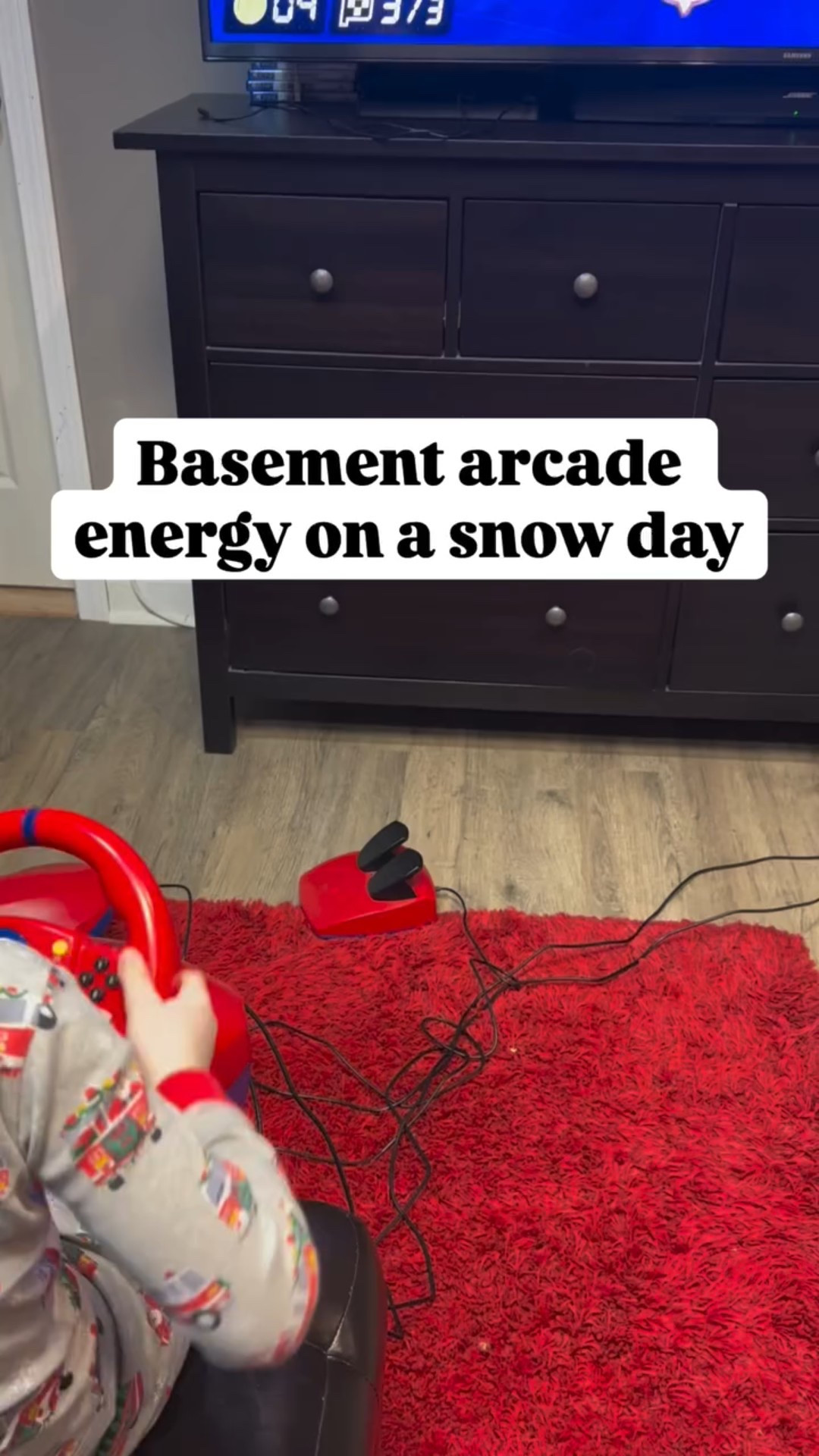 Pajamas. No schedule. Full Mario Kart championship happening in the basement.

The wheel and pedal setup makes it feel official official. 😂 I didn’t realize how much it levels up the game until we added it.

What’s one thing you HAVE to do on a snow day?

Follow for daily finds + real life in between. 
Share this with another snow day parent.

Nintendo Switch racing wheel and pedals | Mario Kart home gaming setup | snow day activities for kids | basement playroom gaming ideas | indoor winter fun for families

#NintendoSwitch
#MarioKart
#SnowDayActivities
#BoyMomLife
#WinterFun

#LTKKids #LTKmomlife #LTKdayinmylife