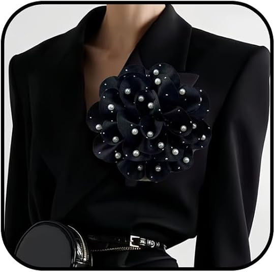 Fabric Rose Flower Brooches for Women Dainty Satin Fabric Pearl Brooches Big Camellia Flower Broo... | Amazon (US)