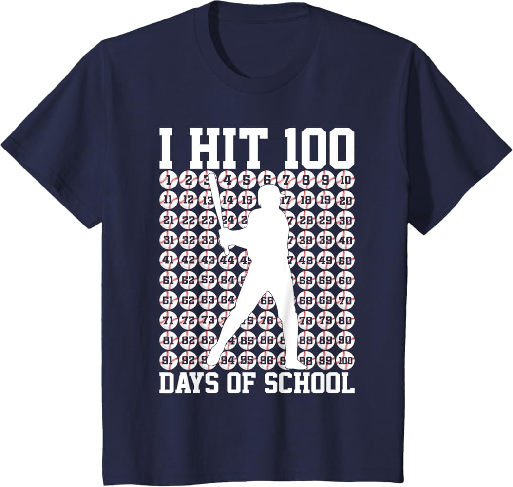 100 days Of School Boys Kids 100th Day Balls For Baseball T-Shirt | Amazon (US)