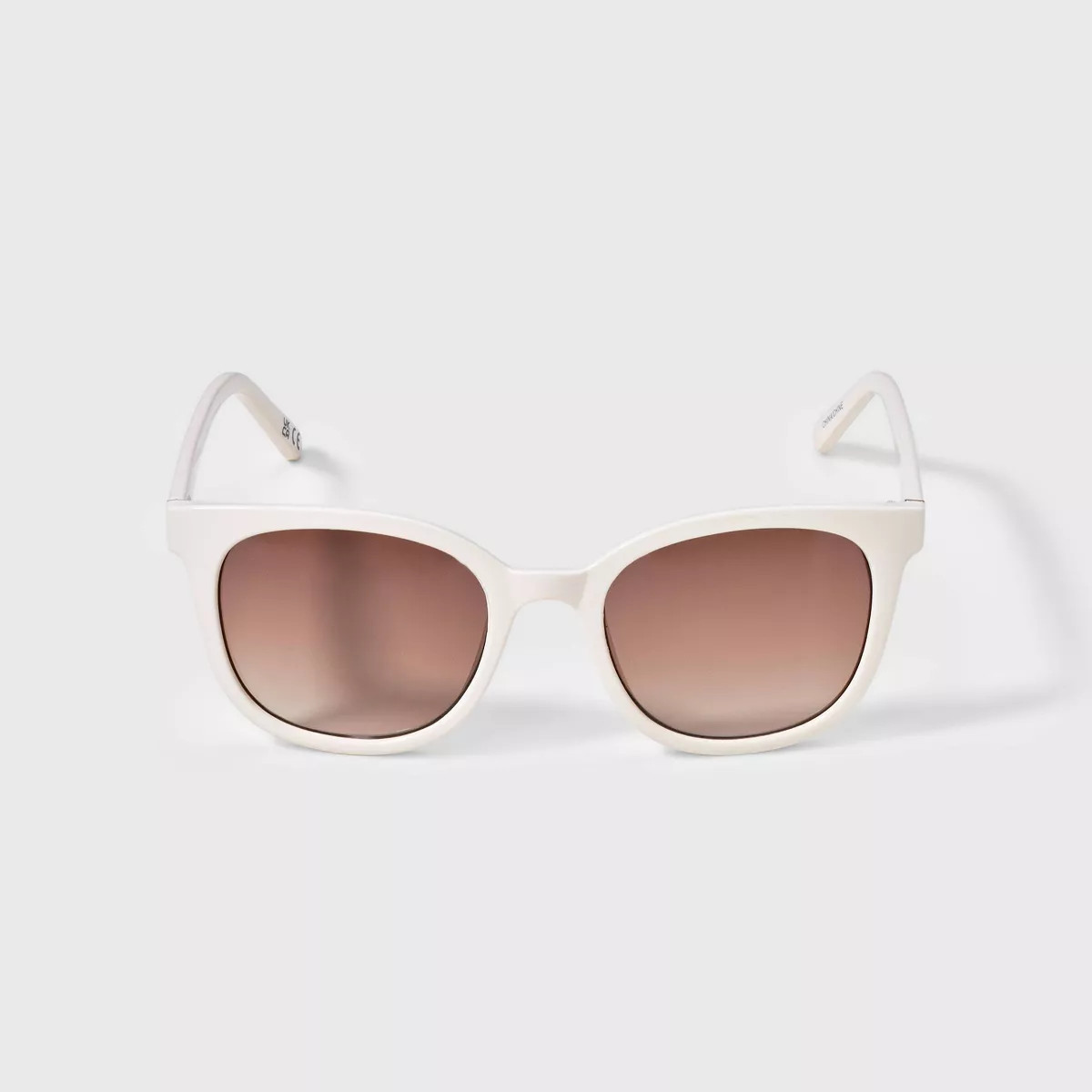 Women's Shiny Plastic Square Sunglasses with Gradient Lenses - Universal Thread™ Ivory: Scratch... | Target