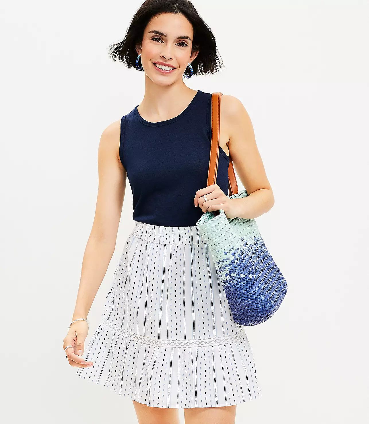 Striped Flounce Skirt | LOFT