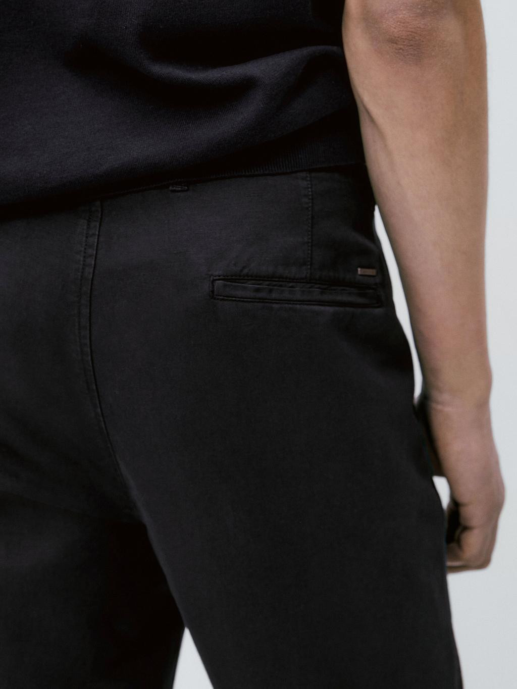 Chinohose mit Leinen im Tapered-Fit | Massimo Dutti DE