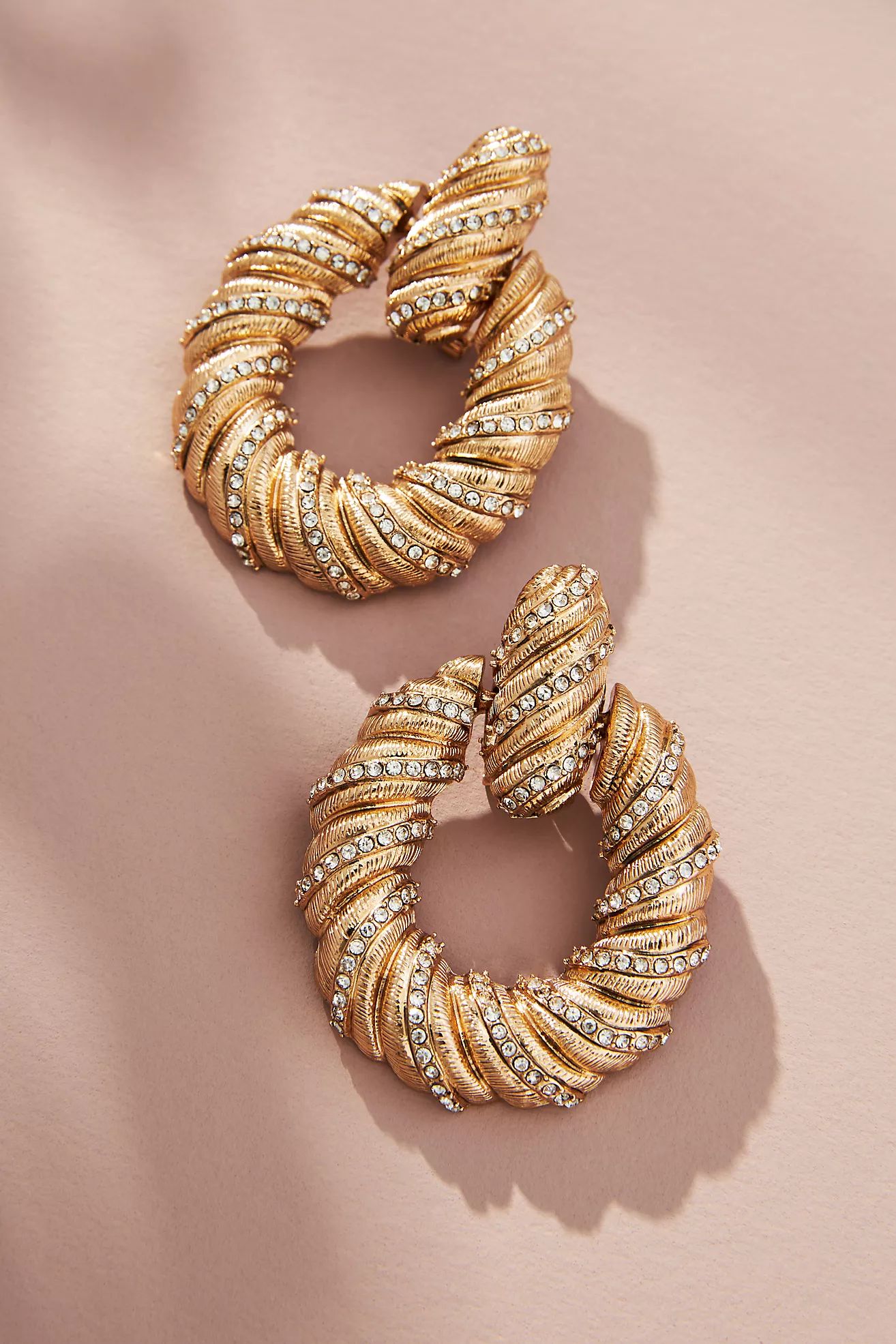 The Restored Vintage Collection: Crystal-Wrapped Circle Earrings | Anthropologie (US)