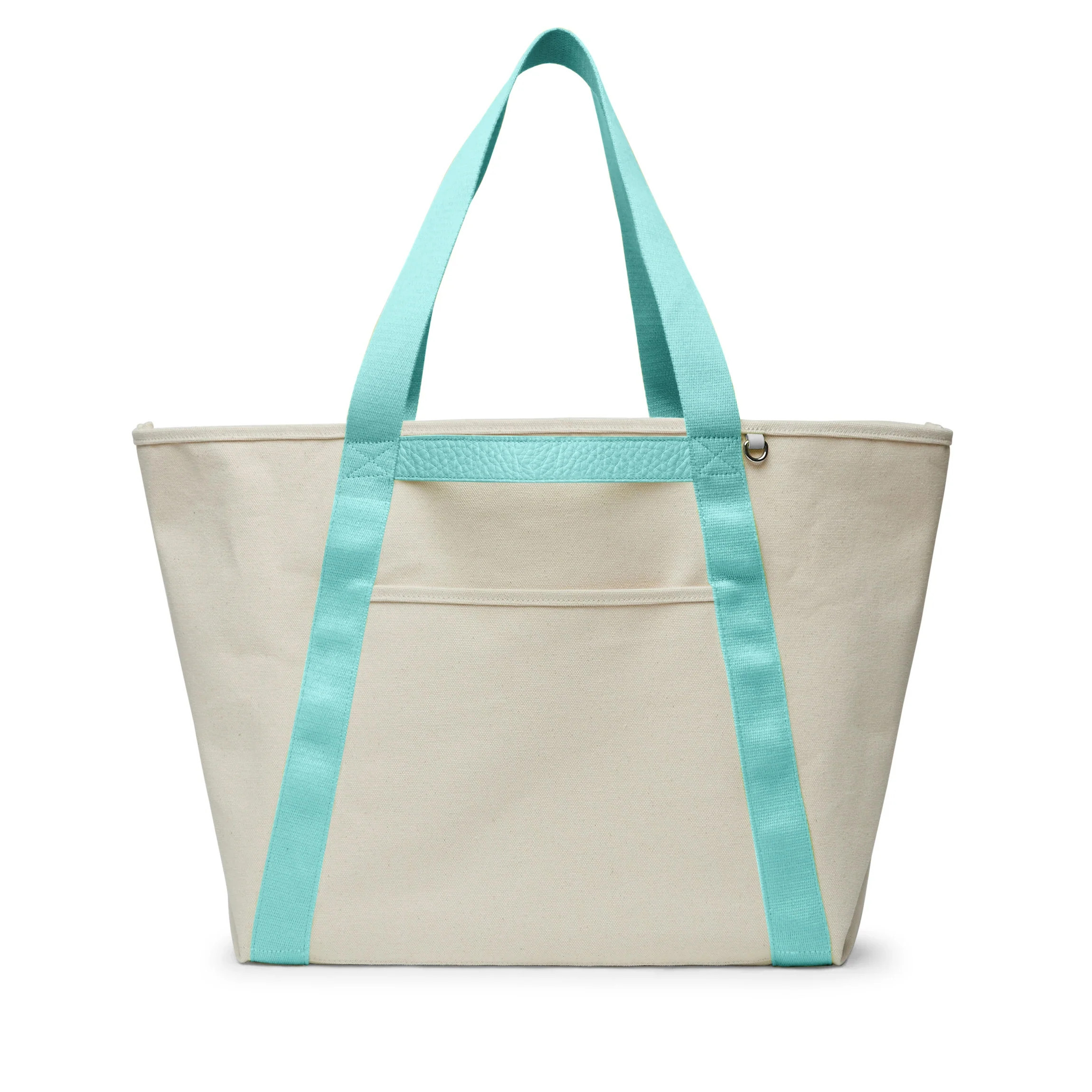 Canvas Beach Tote Natural Canvas/Celeste | Leatherology