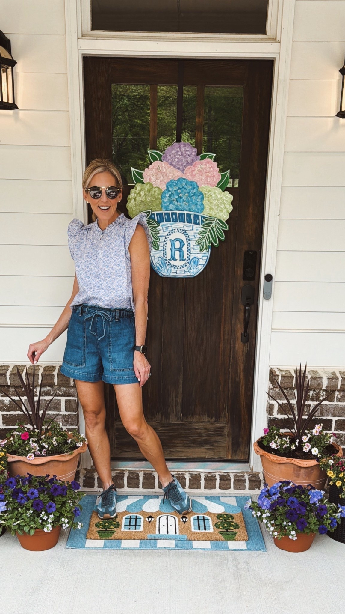 Porch fit: Walmart everything and all under $30. ♥️ size XS top and size 0 shorts  