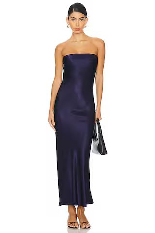 SNDYS x REVOLVE Angel Strapless Midi Dress in Navy from Revolve.com | Revolve Clothing (Global)