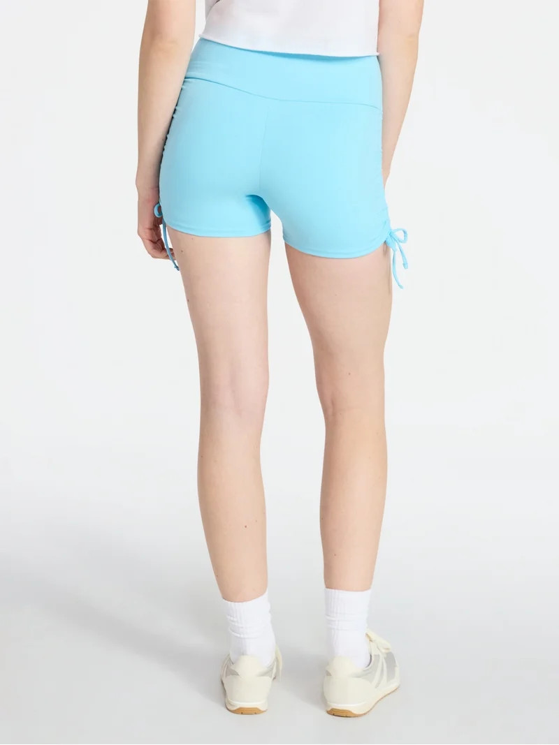 No Boundaries Ruched Side Bike Shorts, 4" Inseam, Women’s XXS-XXL - Walmart.com | Walmart (US)