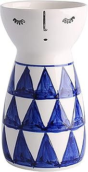 Senliart White Ceramic Vase, Small Flower Vases for Home Décor, 5.9 X 3.2 (Geometric) | Amazon (US)