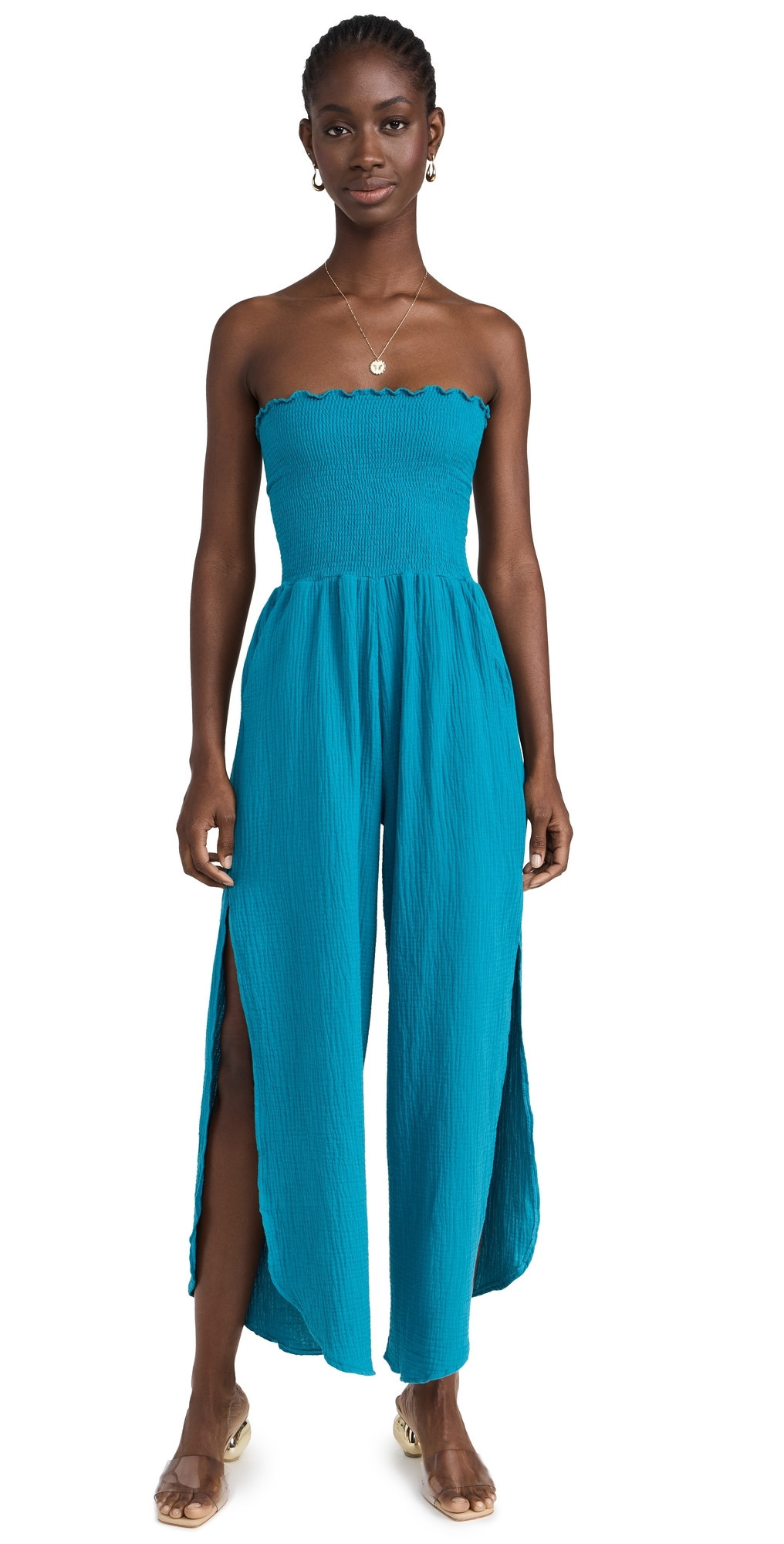 Peixoto Harriet Jumpsuit Teal Iris S | Shopbop