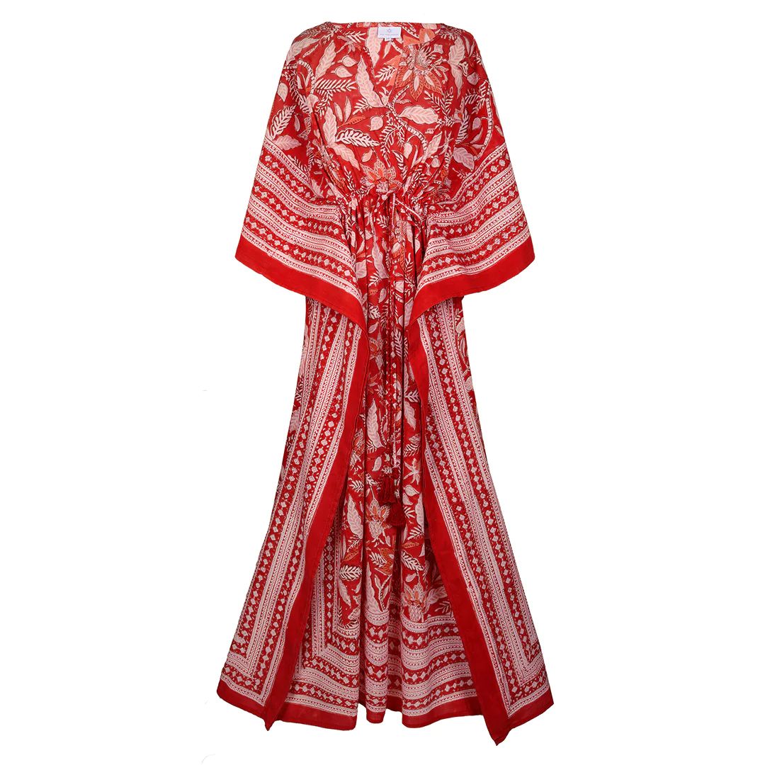 Rossini Red Maxi Kaftan Dress | Pax Philomena