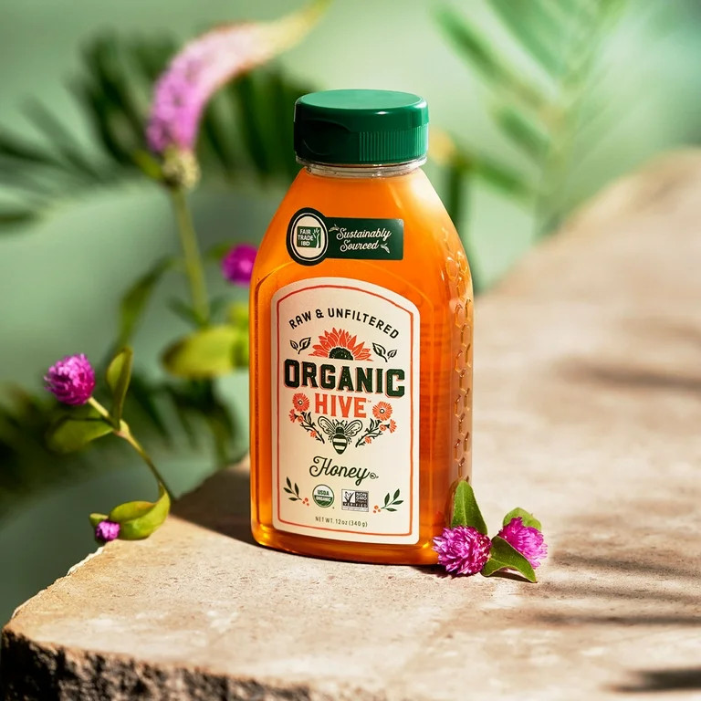 Local Hive Organic Honey, Raw and Unfiltered Honey, USDA Certified, 12 oz | Walmart (US)