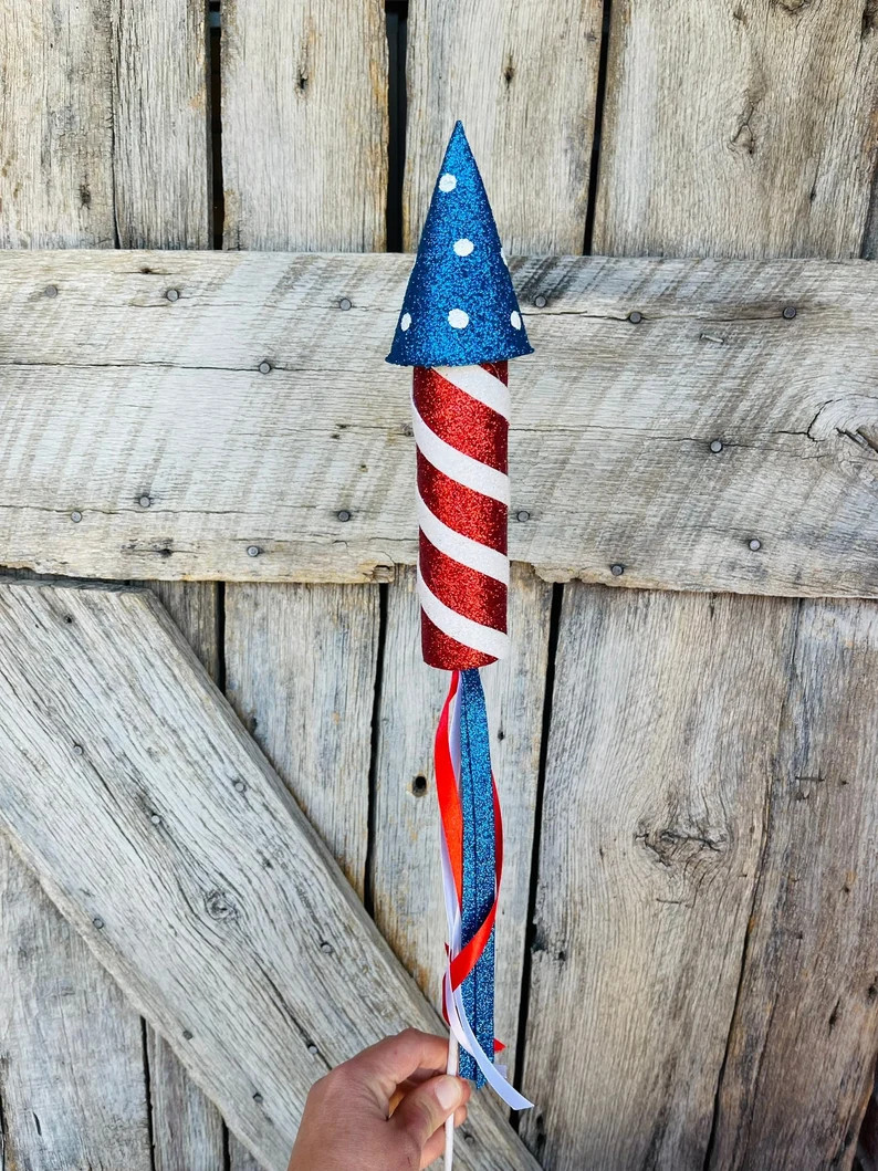 26 Rocket Patriotic Spray, American Rocket Pick, Red White Blue, 4th of July Floral, Patriotic Wr... | Etsy (US)