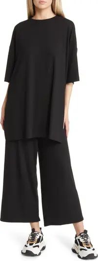 Lex Ribbed Oversize T-Shirt & High Waist Crop Pants Set | Nordstrom