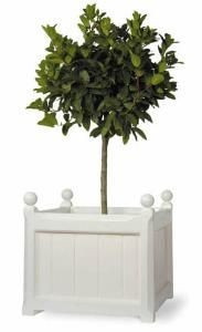 Manchester Classic Slatted Outdoor Garden Planter in Black With Ball Finials - Available in 4 Siz... | The Well Appointed House