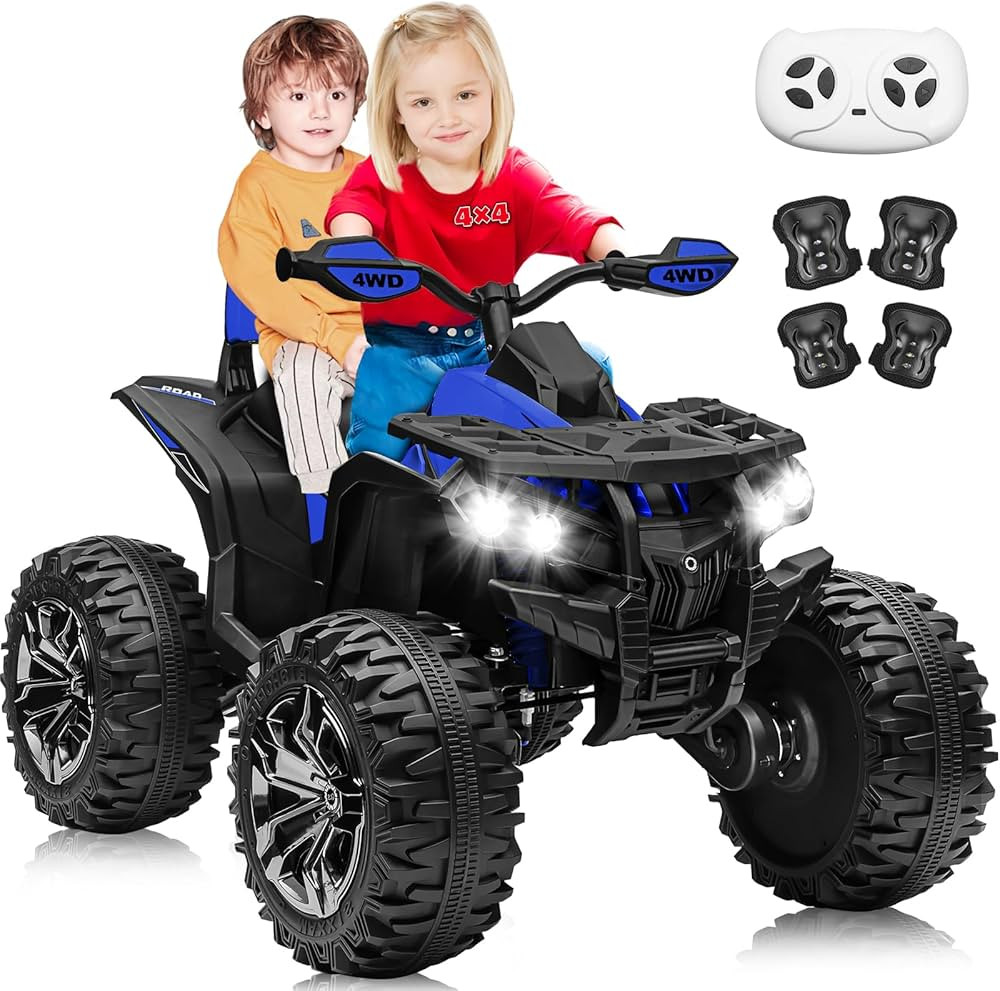 24V 2 Seater Ride on Toys, 4x4 Kids Quad ATV w/Remote Control, 800W Powerful Engines, 9AH Battery... | Amazon (US)