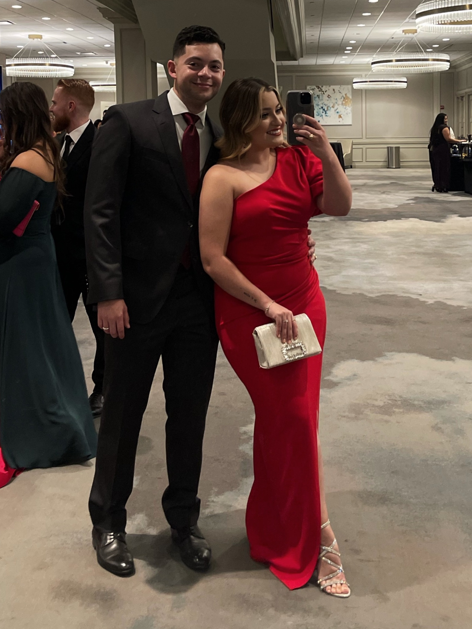 The most modest and comfortable red dress for any formal event!❤️💋🫶🏼 Love the off shoulder style, and I recommend pairing your outfit with accessories and shoes that all match and pop!✨

#LTKstyletip #LTKsalealert #LTKwedding