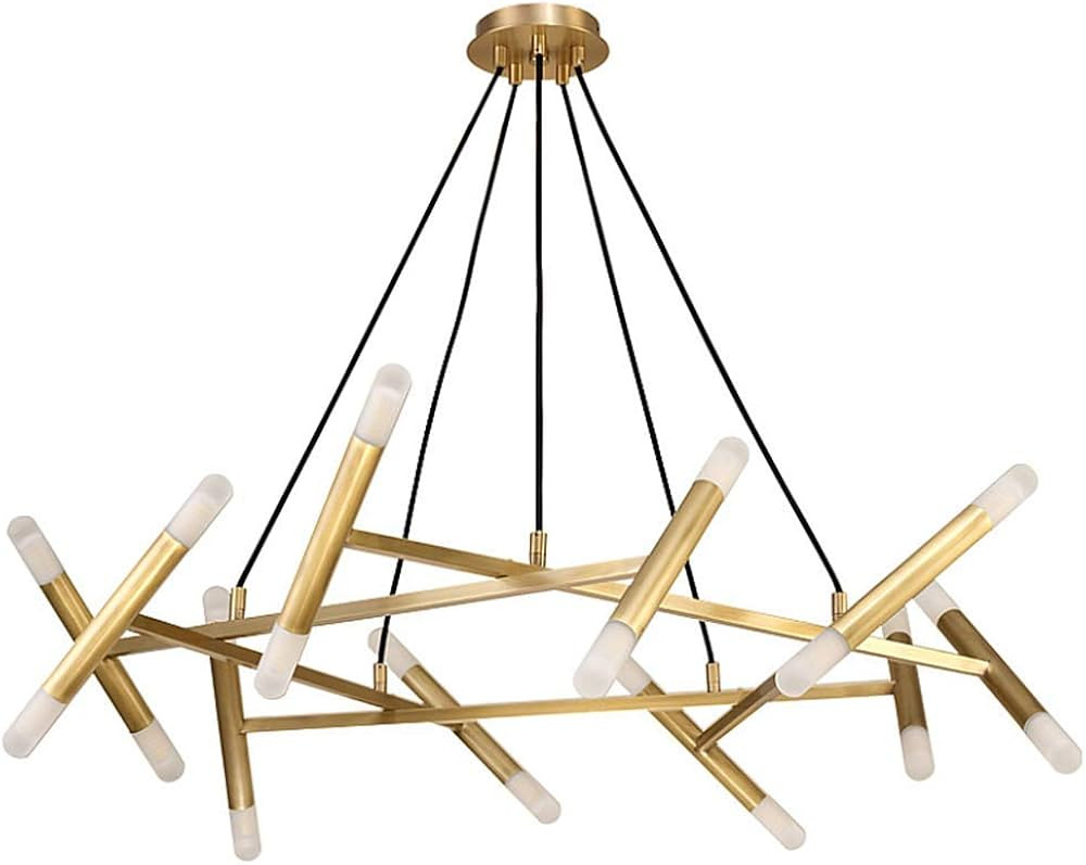 BOKT Mid Century Modern 20-Lights LED Sputnik Chandelier Light Fixture Brass Gold Round Chandelie... | Amazon (US)