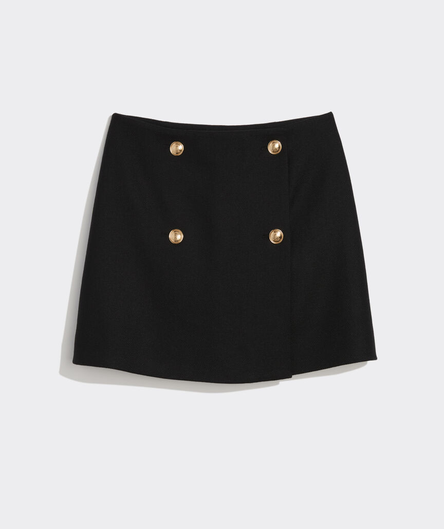 Wool Button-Front Mini Skirt | vineyard vines