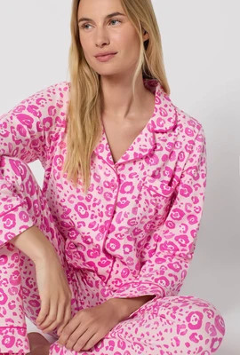 Valentina Leopard Long Sleeve Classic Stretch Jersey Pj Set | BedHead & Room Service PJs