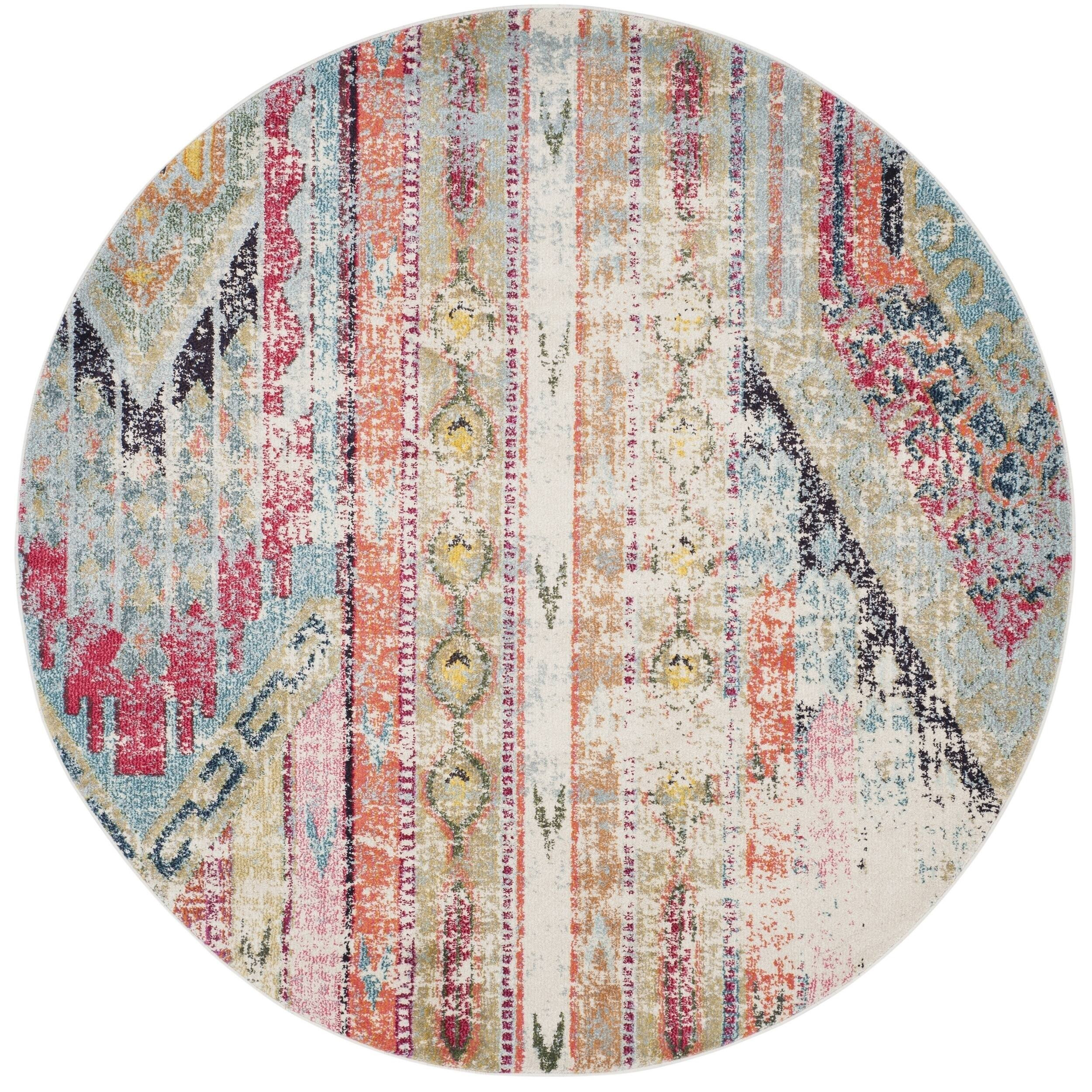 Safavieh Monaco Vintage Boho Multicolored Distressed Rug - 5' x 5' Round | Bed Bath & Beyond