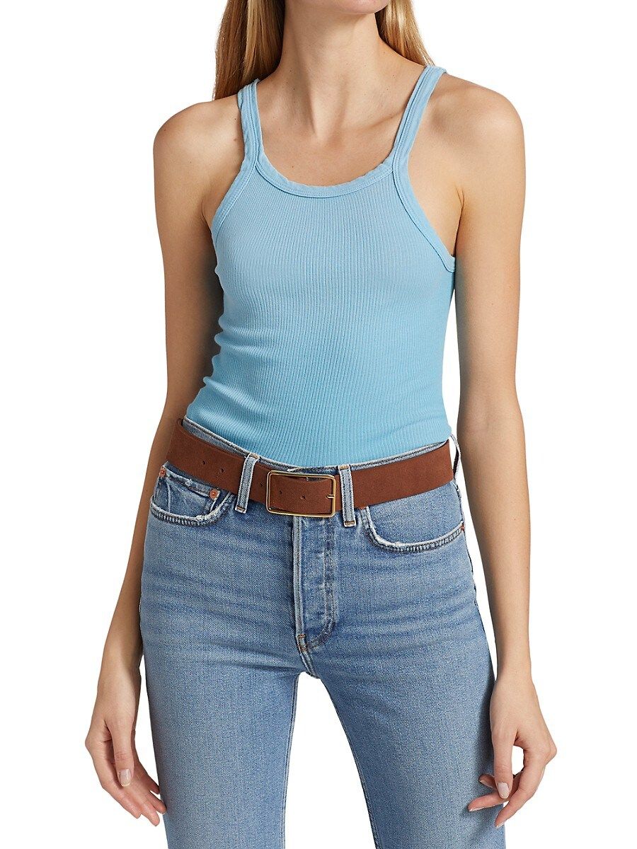Re/done Women's Ribbed Racerback Tank - Faded Sky - Size S | Saks Fifth Avenue OFF 5TH