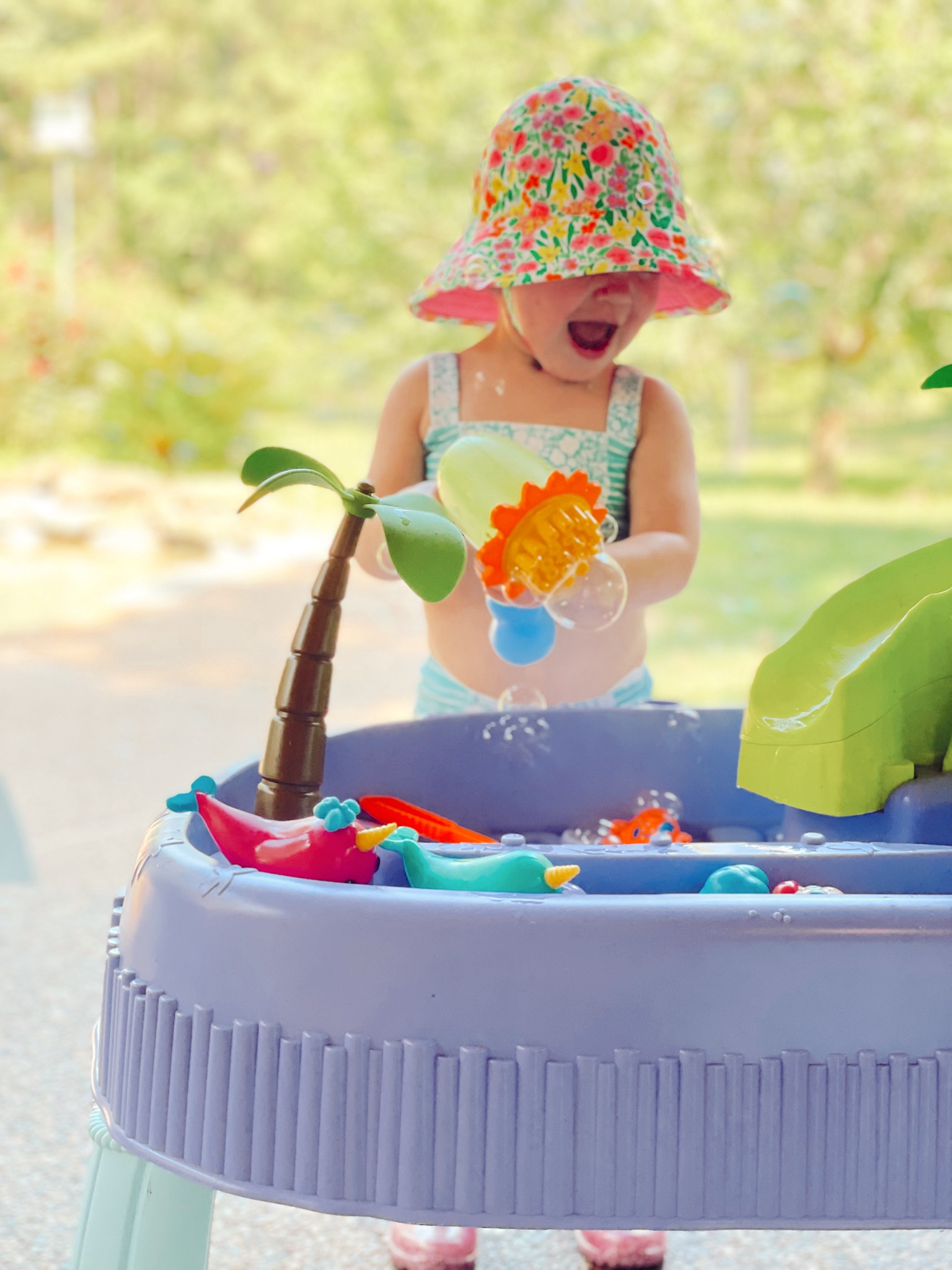 Toddler water table 
Bubble blower 
Toddler girl sun hat 
Target finds 


#LTKFamily #LTKKids