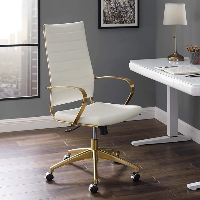 Modway Jive Gold Stainless Steel Executive Managerial Tall Swivel Highback Office Chair | Amazon (US)