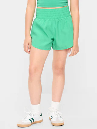 High-Waisted Dolphin-Hem Run Shorts for Girls | Old Navy (US)