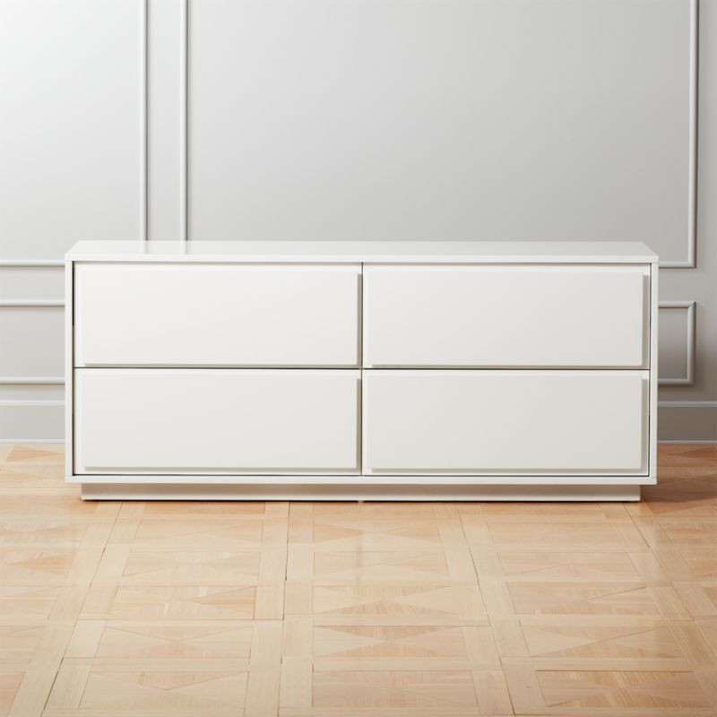 Gallery White 4-Drawer Low Dresser + Reviews | CB2 | CB2