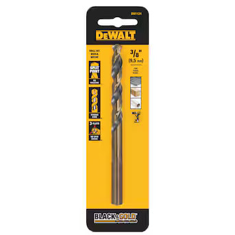 DEWALT 3/8-in x 5-1/16-in Black and gold coated HSS Jobber length Twist Drill Bit | Lowe's