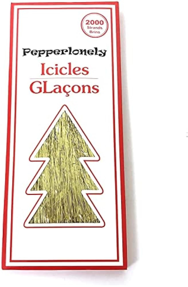 PEPPERLONELY 2000 Strands Icicles Tinsel Tree Christmas Decorations, Gold | Amazon (US)