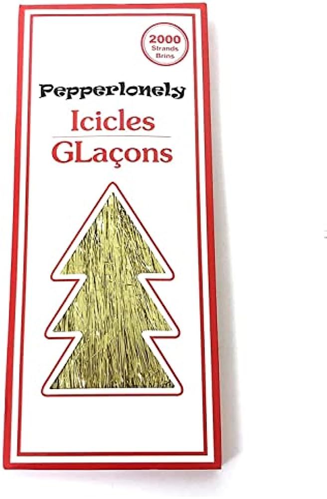 PEPPERLONELY 2000 Strands Icicles Tinsel Tree Christmas Decorations, Gold | Amazon (US)