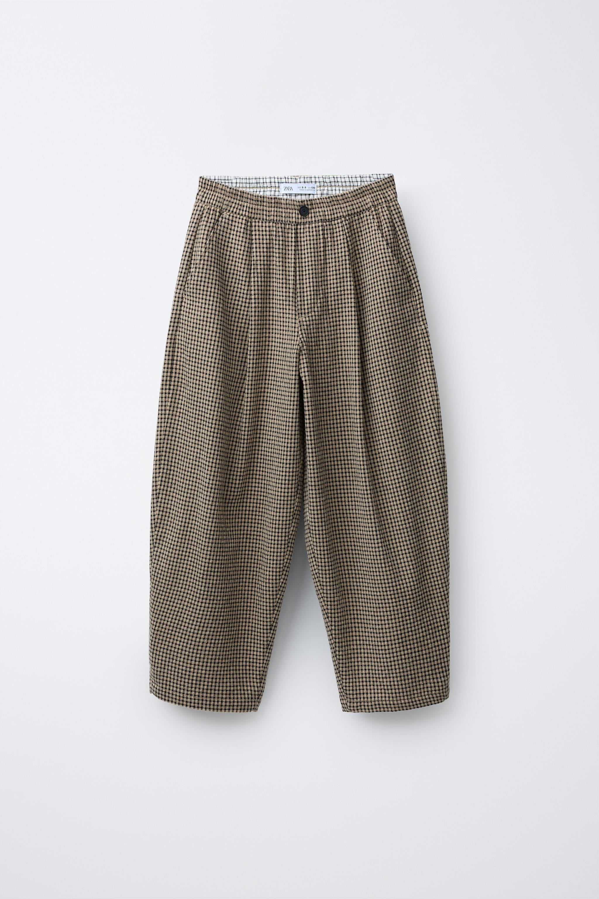 GINGHAM BAGGY PANTS | Zara US