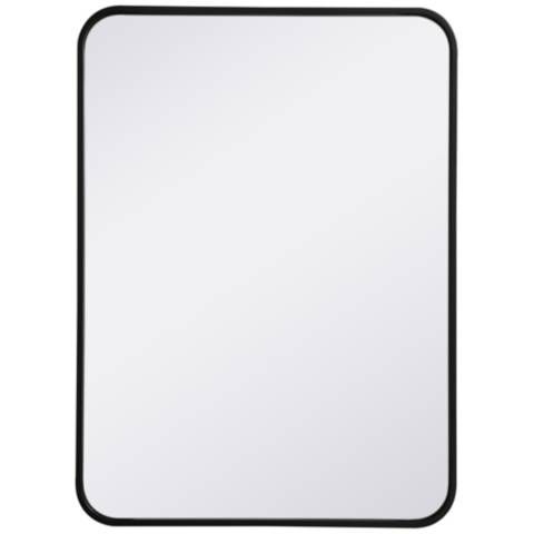 22-in W x 30-in H Soft Corner Metal Rectangular Wall Mirror in Black - #505G7 | Lamps Plus | Lamps Plus