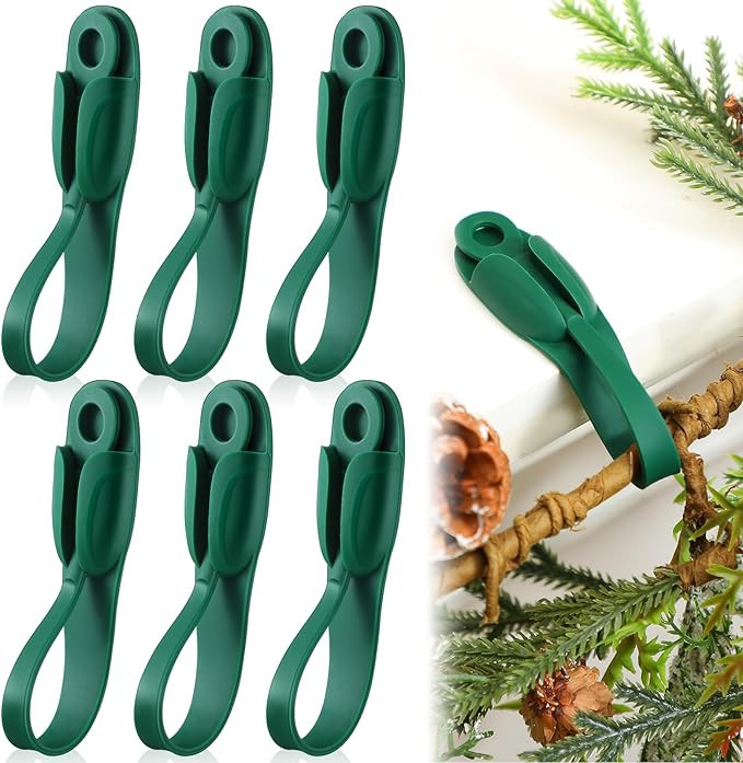 6pcs Christmas Garland Hanger for Mantle Garland Hooks Christmas Garland Ties Stocking Holder Reu... | Amazon (US)