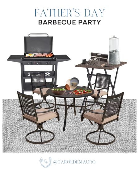 Fire up the grill and celebrate Father's Day with a barbecue party! Get these bbq essentials like this 3-burner BBQ grill, outdoor dining set, braided rug, drink dispenser, and more!
#patiofinds #homeinspo #partyessentials #hostesslife

#LTKParties #LTKSeasonal #LTKHome