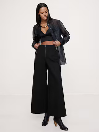 Wide-Leg Crop Everywhere Ponte Pant | Banana Republic (US)