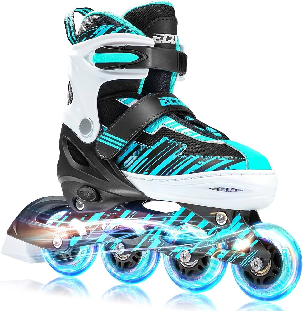 Adjustable Inline Skates Boys and Girls with Light up Wheels，Roller Skates for Kids Ages 4-12, ... | Amazon (US)