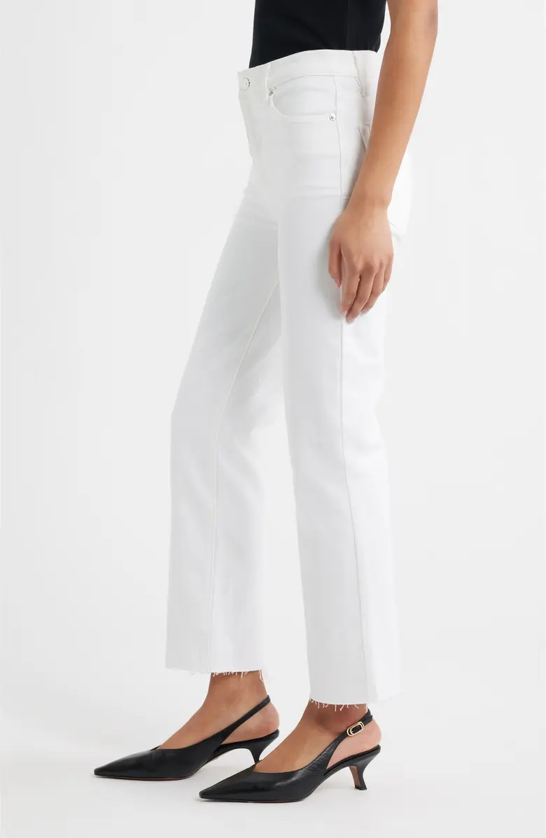 Le Sleek Raw Hem High Waist Straight Leg Jeans | Nordstrom